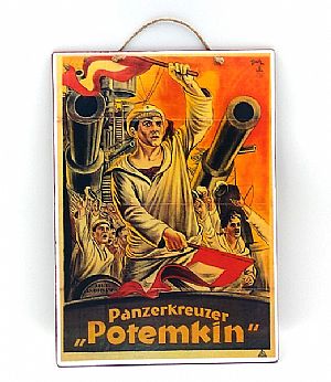 Ξύλινη κινηματογραφική αφίσα Battleship Potemkin vintage χειροποίητη