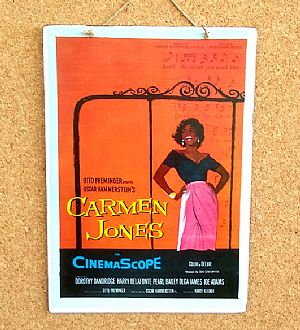 Vintage αφίσα κινηματογραφική Carmen Jones ξύλινη χειροποίητη