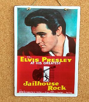 Vintage κινηματογραφική αφίσα Jailhouse Rock χειροποίητη