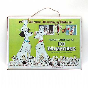 Vintage κινηματογραφική αφίσα 101 Dalmatians ξύλινη χειροποίητη