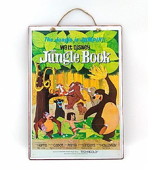 Vintage κινηματογραφική αφίσα The Jungle Book ξύλινη χειροποίητη