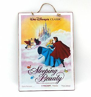 Vintage κινηματογραφική αφίσα Sleeping Beauty ξύλινη χειροποίητη