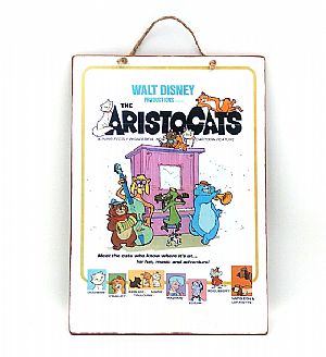Κινηματογραφική vintage πινακίδα The Aristocats ξύλινη χειροποίητη