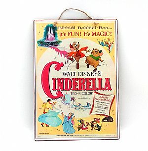 Vintage κινηματογραφική αφίσα Cinderella ξύλινη χειροποίητη