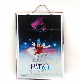 Κινηματογραφική vintage πινακίδα Fantasia ξύλινη χειροποίητη