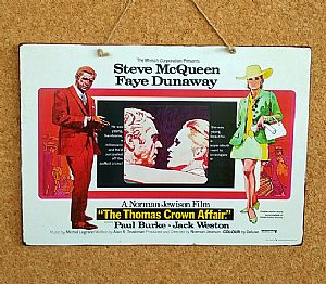 Vintage πινακίδα κινηματογραφική αφίσα The Thomas Crown Affair ξύλινη χειροποίητη