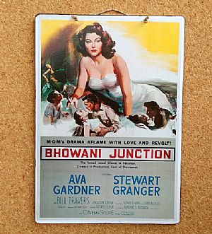 Vintage πινακίδα κινηματογραφική αφίσα Bhowani Junction ξύλινη χειροποίητη