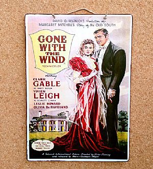 Vintage κινηματογραφική αφίσα Gone With The Wind ξύλινη χειροποίητη