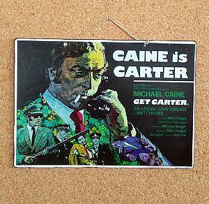Ξύλινη κινηματογραφική αφίσα Get Carter vintage χειροποίητη