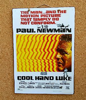 Ξύλινη κινηματογραφική αφίσα Cool Hand Luke vintage χειροποίητη