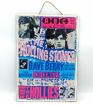 Πινακίδα ξύλινη μουσική αφίσα The Rolling Stones