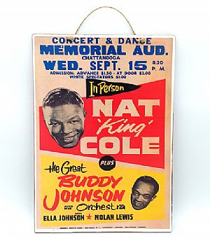 Ξύλινη μουσική αφίσα Nat King Cole