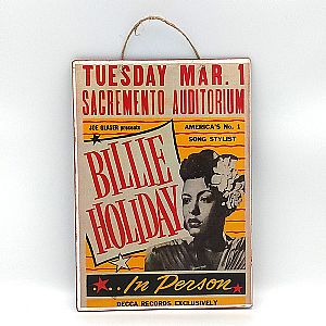 Vintage πινακίδα μουσική αφίσα Billie Holiday Concert
