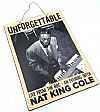 Πινακίδα ξύλινη μουσική αφίσα Nat King Cole