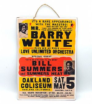 Ξύλινη μουσική αφίσα Barry White With Love Orchestra