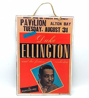 Πινακίδα ξύλινη μουσική αφίσα Duke Ellington