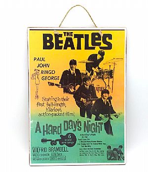 Ξύλινη μουσική αφίσα The Beatles A Hard Days Night
