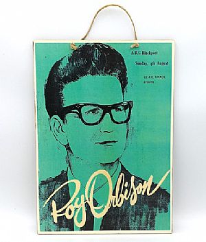 Πινακίδα ξύλινη μουσική αφίσα Roy Orbinson