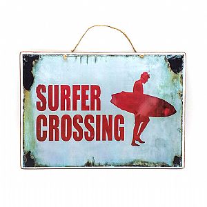 Πινακίδα vintage Surfer Crossing