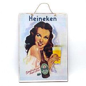 Πινακίδα ξύλινη Heineken Beer