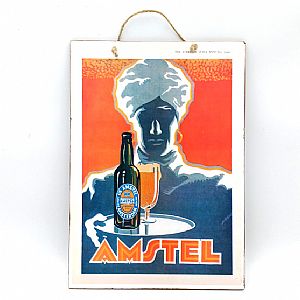 Ξύλινη πινακίδα vintage Amstel Beer